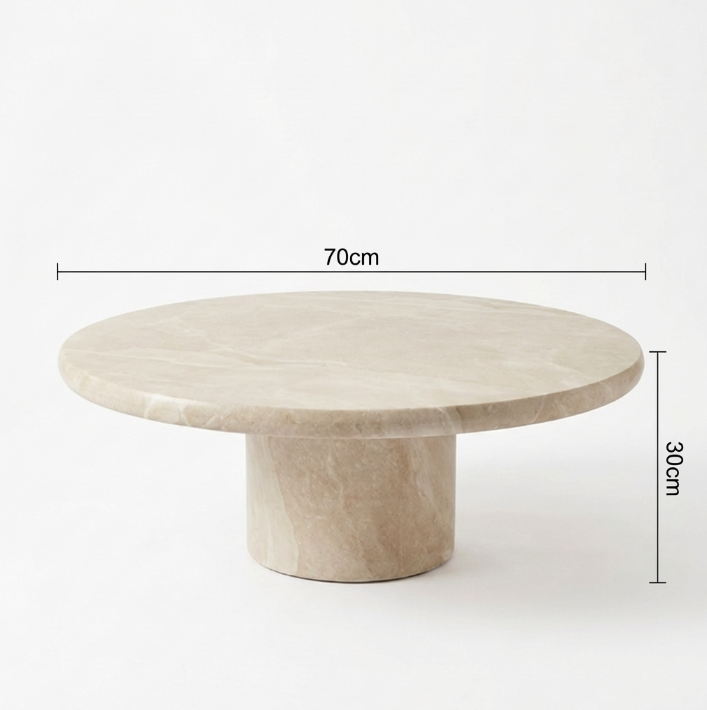 Nobu Round Sculptural Stone Coffee Table
