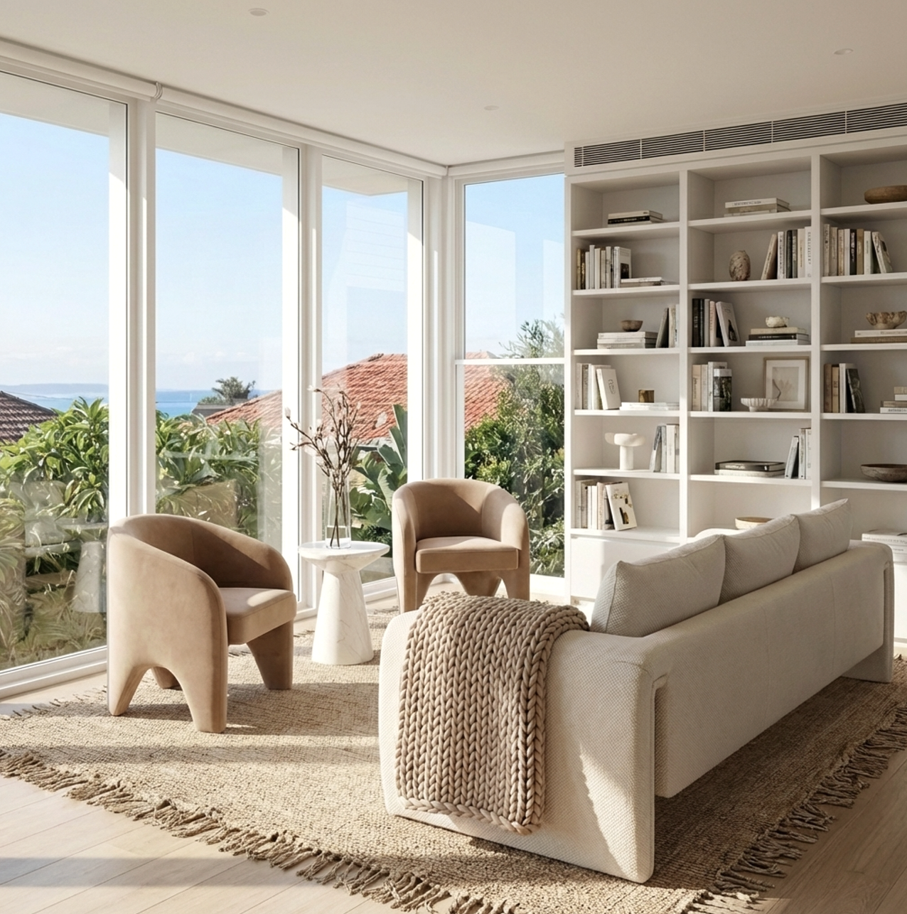 Nova Sculptural Accent Chair – Velvet Chocolate Armchair with Curved Modern Form