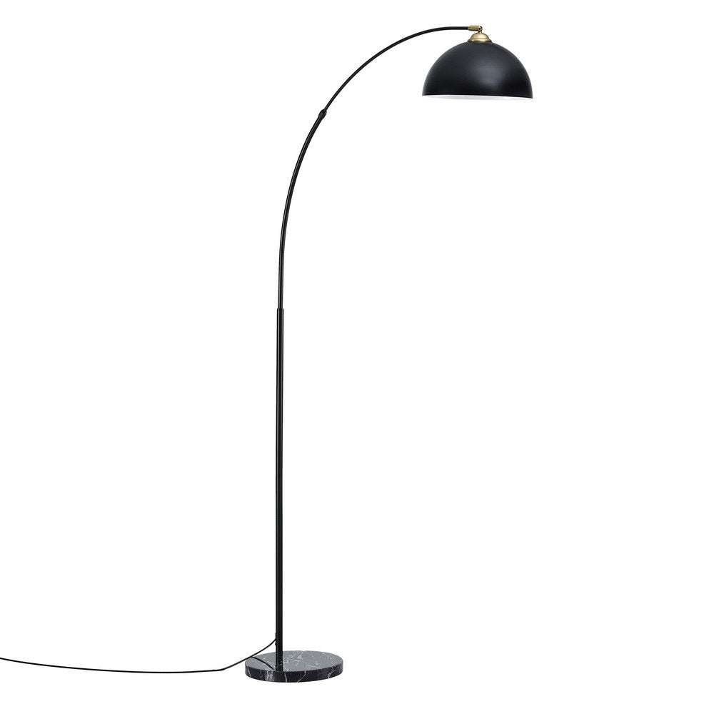 Noosa Glow Modern Arched Floor Lamp - Black