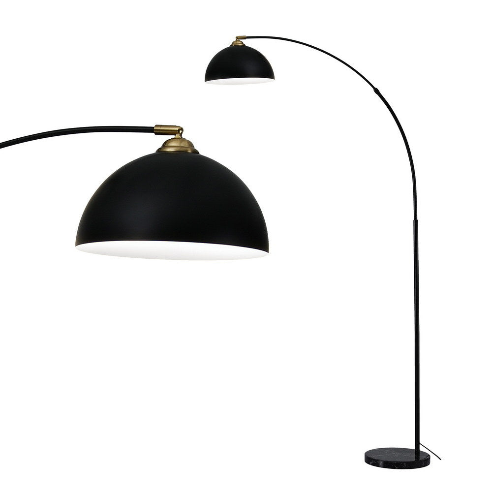 Noosa Glow Modern Arched Floor Lamp - Black