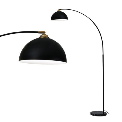 Noosa Glow Modern Arched Floor Lamp - Black