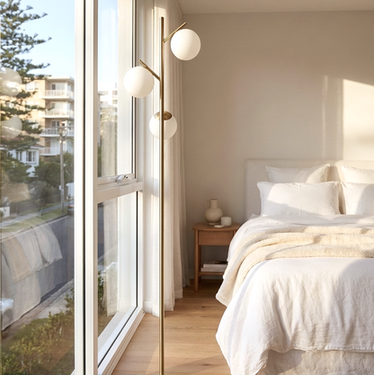 Opal 3-Light  Floor Lamp - Gold