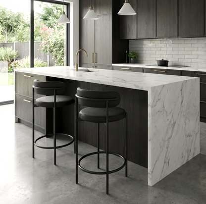 Onyx Round Bar Stool - Black