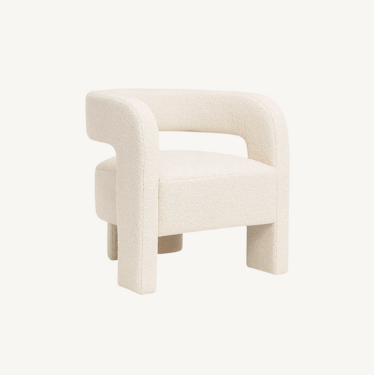 Portia Boucle Arm Chair - Off White