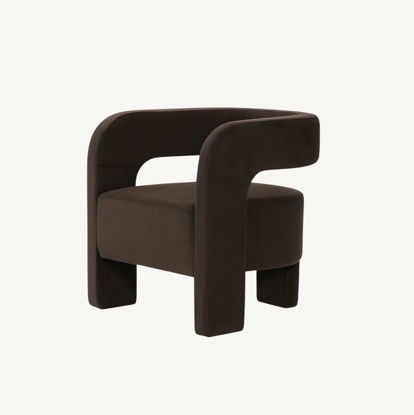 Portia Velvet Arm Chair - Espresso