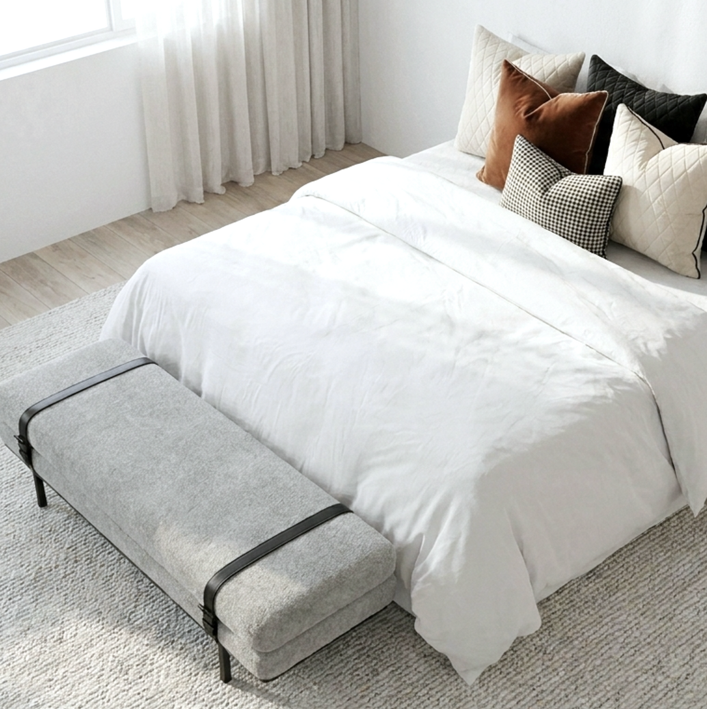 Porter Bench - Light Grey