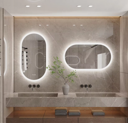 60 x 120cm Oval Frameless LED Bathroom Mirror – LED illuminated bathroom mirror by Interior Ave