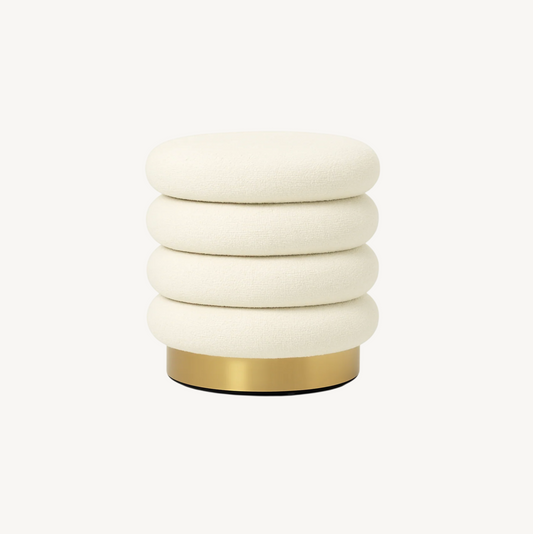 Roma Round Milan Ottoman / Footstool – Off White