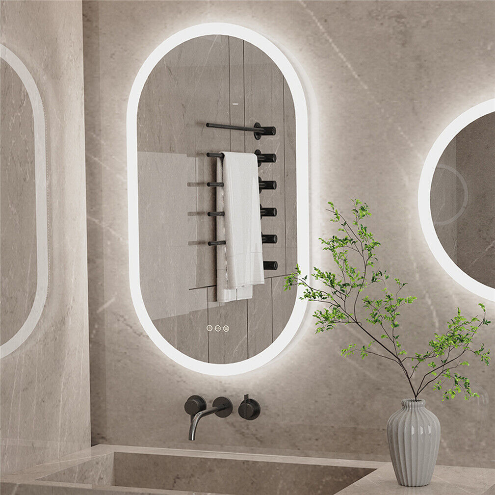 60CM X 120CM OVAL FRAMELESS LED BATHROOM MIRROR