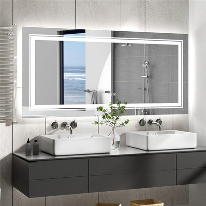 120 x 60cm Rectangle Frameless LED Bathroom Mirror – LED illuminated bathroom mirror by Interior Ave