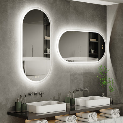 60 x 120cm Oval Frameless LED Bathroom Mirror – LED illuminated bathroom mirror by Interior Ave