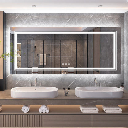 140 x 70cm Rectangle Frameless LED Bathroom Mirror – LED illuminated bathroom mirror by Interior Ave