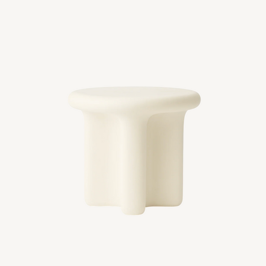 Santorini Stone Side Table- Off White