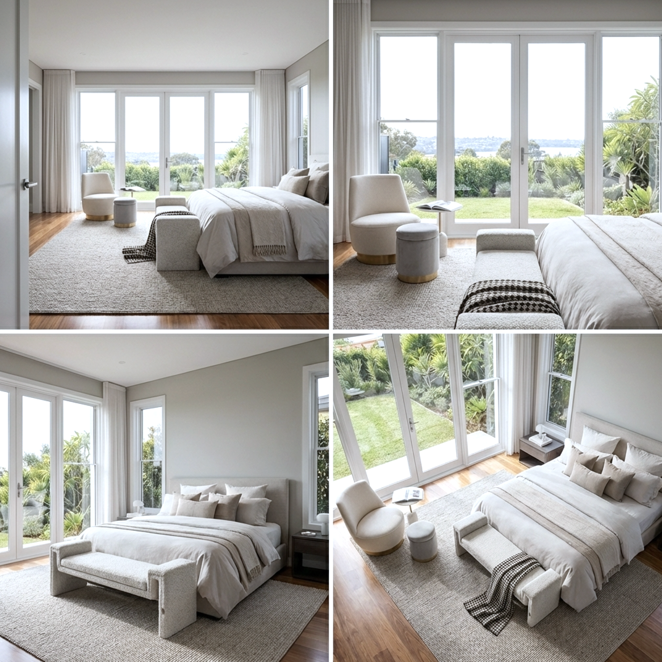 Solace Tweed Bench - Frosted Grey