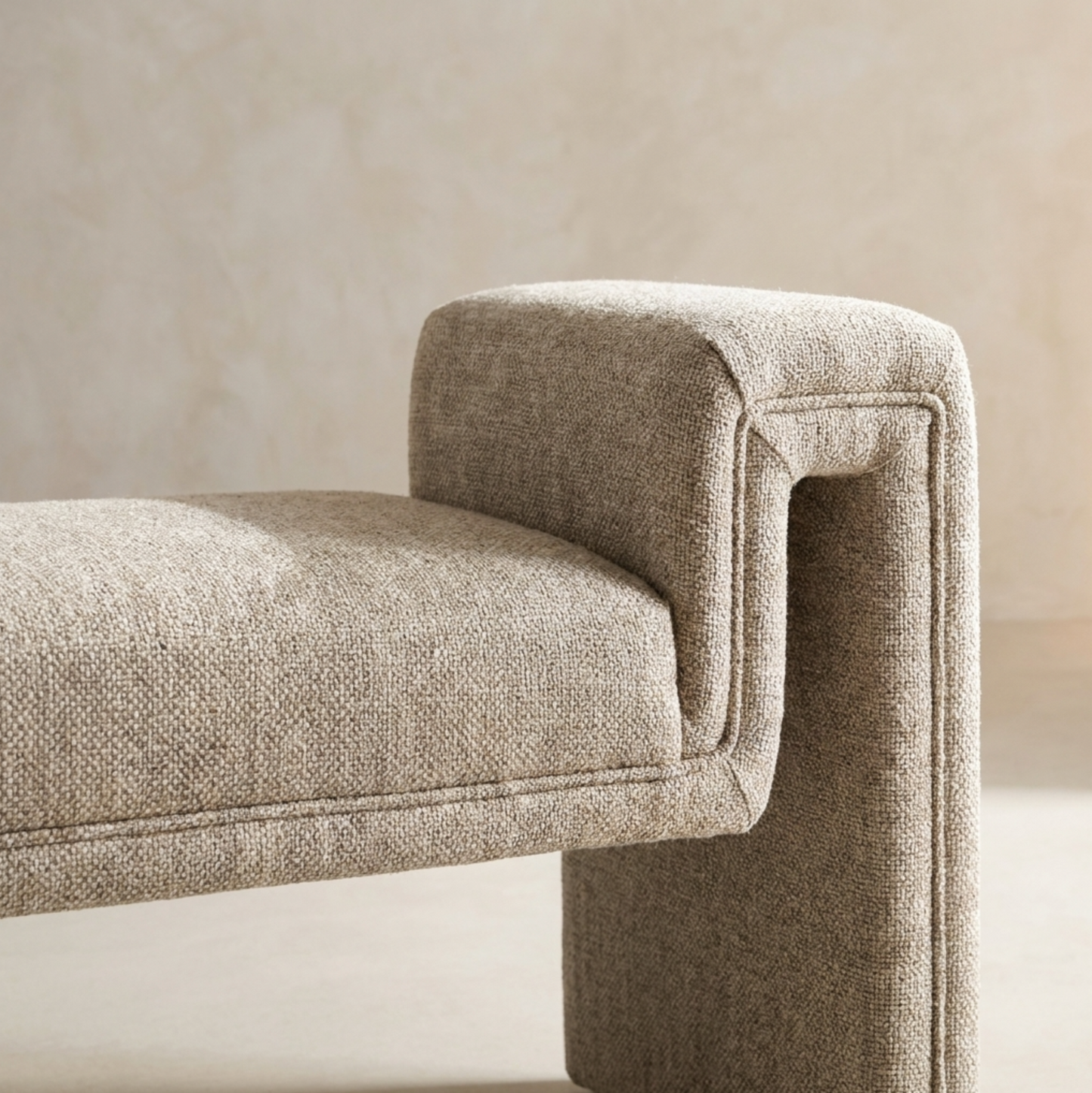 Solace Textured Bench - Natural Taupe