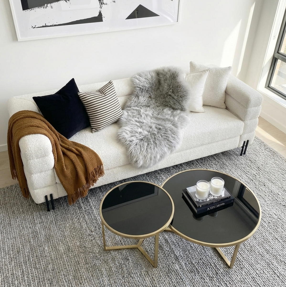 Scarlett 3-Seater Bouclé Sofa – White