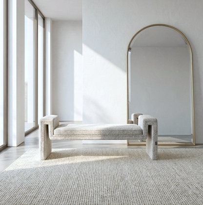 Solace Tweed Bench - Frosted Grey