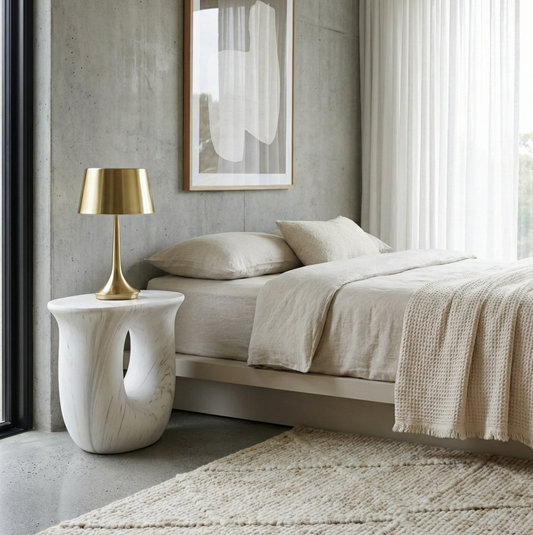 Cosmo Marble Stone Side Table | Stone Side Table by Interior Ave