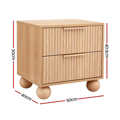 Tova Bedside Table 2 Drawers