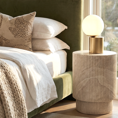 Vera Fluted Stone Side Table | Stone Side Table by Interior Ave