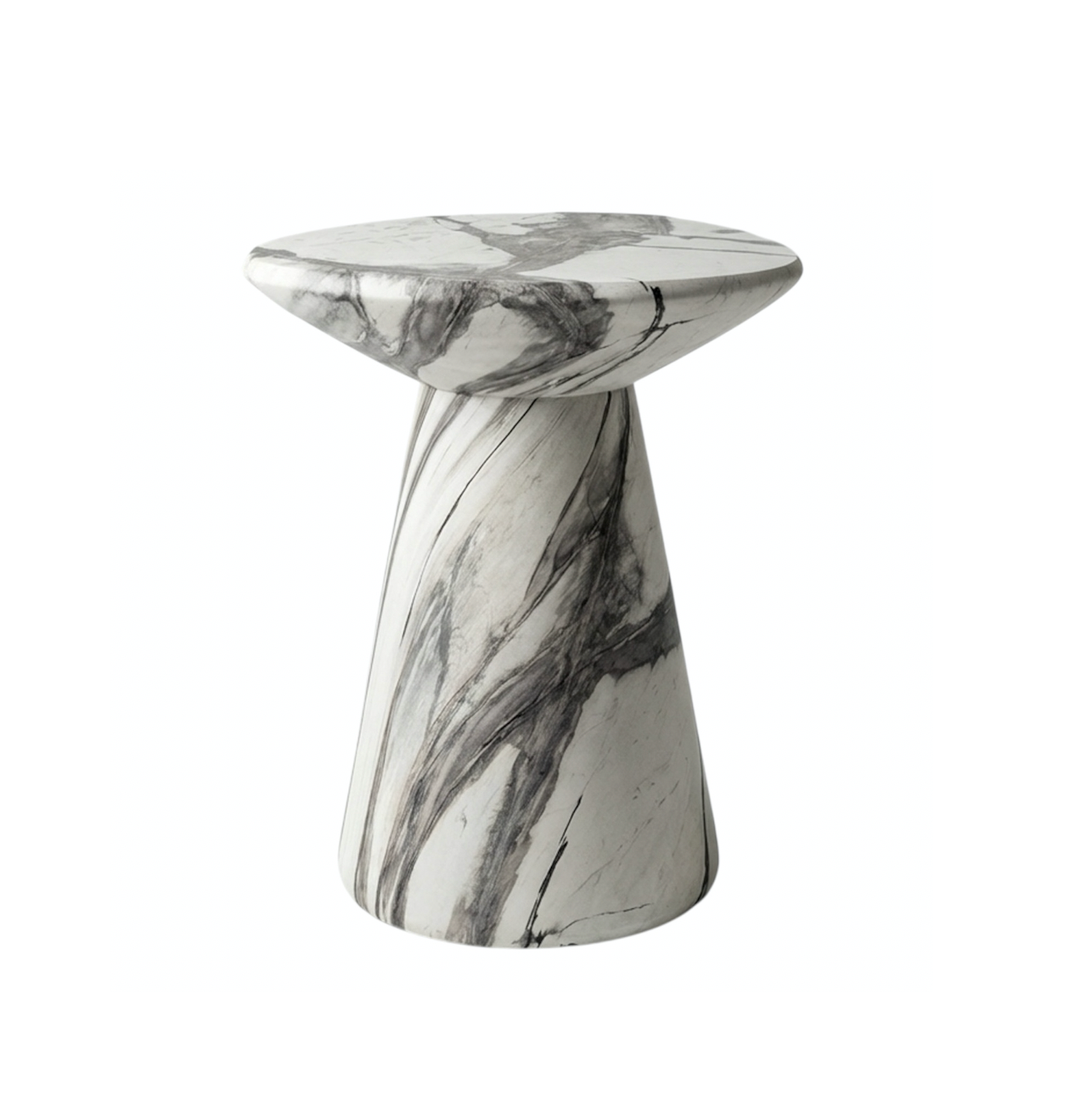 Veneta Stone Side Table - Panda Marble Finish