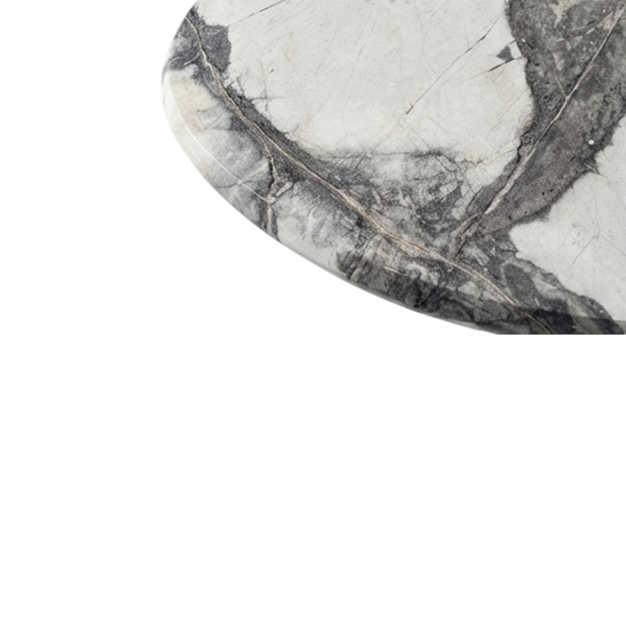 Veneta Stone Side Table - Panda Marble Finish