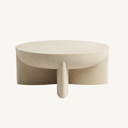 Zelda Sculptural Stone Coffee Table – Sand Textured Finish