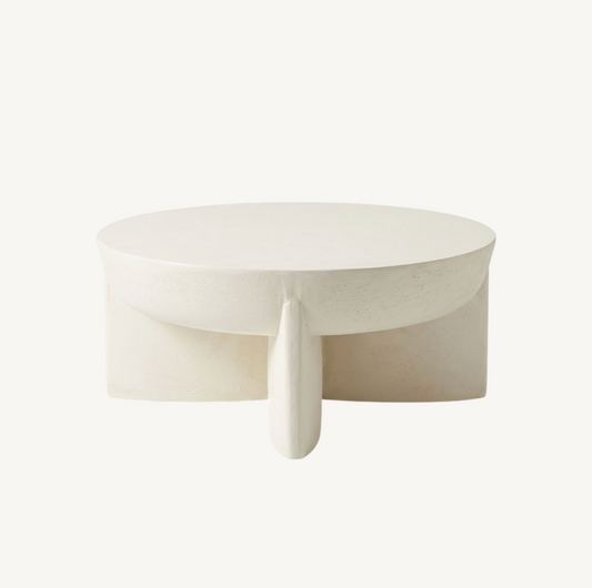 Zelda Sculptural Stone Coffee Table – Sand Textured Finish
