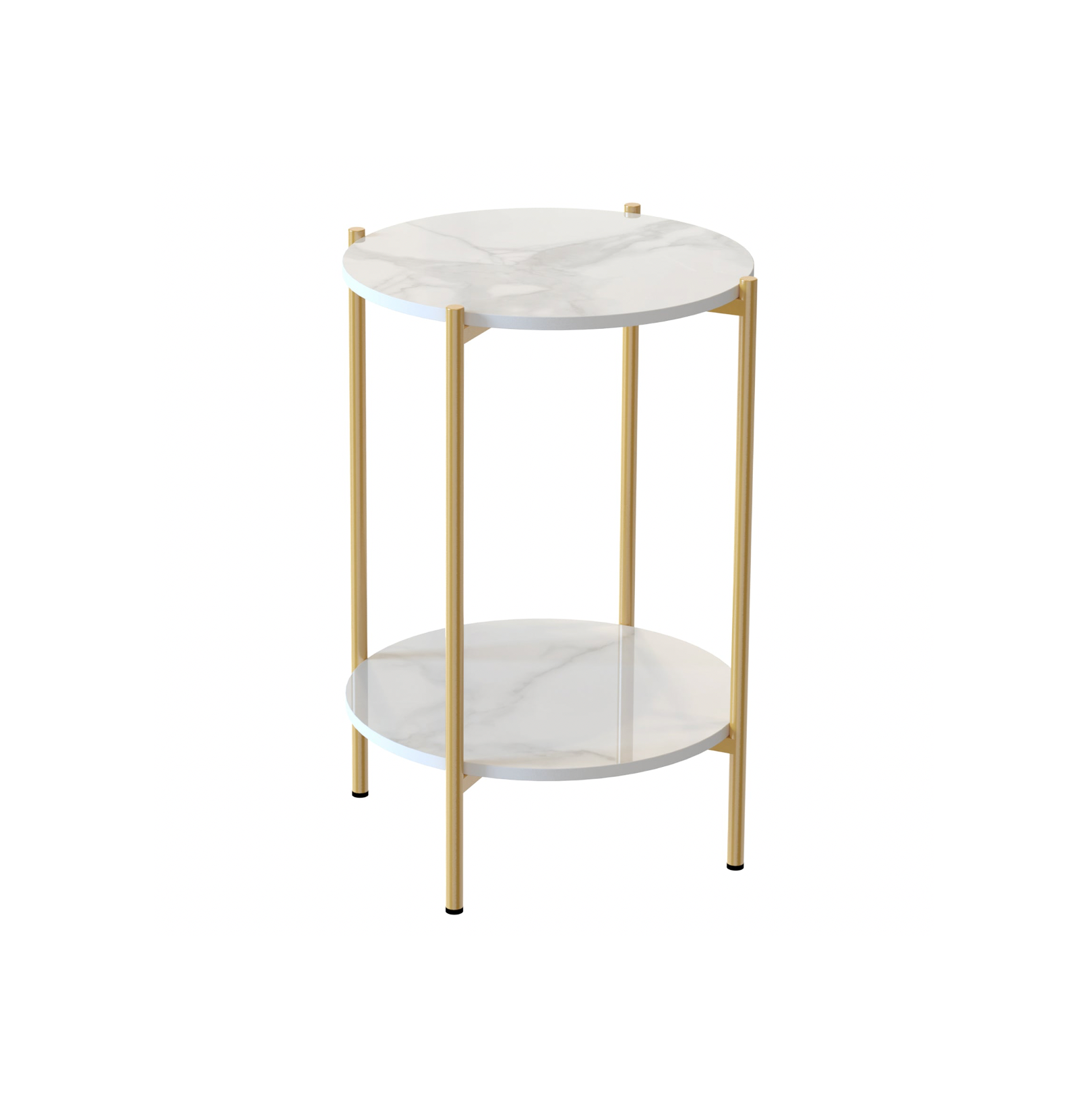 Alba Marble Stone Side Table - Gold – premium furniture by Interior Ave