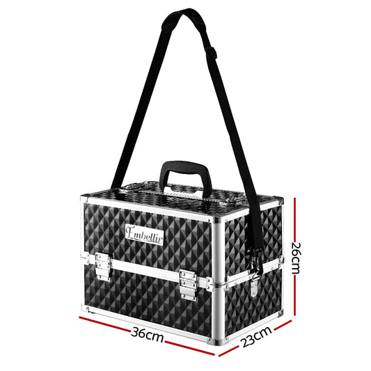 COSMETIC BEAUTY MAKEUP CASE - DIAMOND BLACK