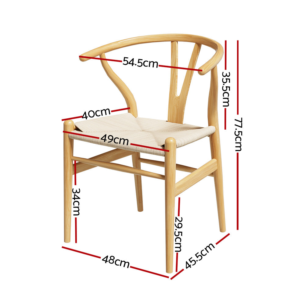 WISHBONE DINING CHAIRS - NATURAL