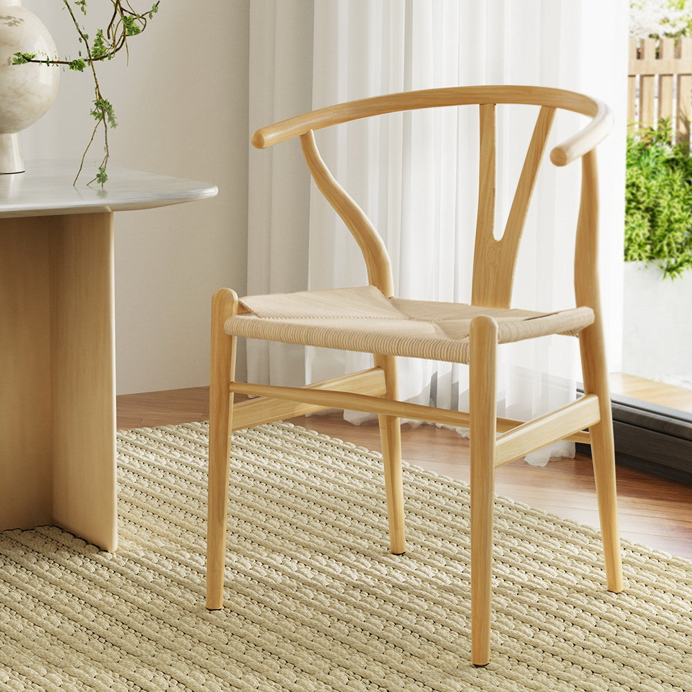 WISHBONE DINING CHAIRS - NATURAL