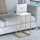 Catalina C Shaped End Table - White Marble Stone
