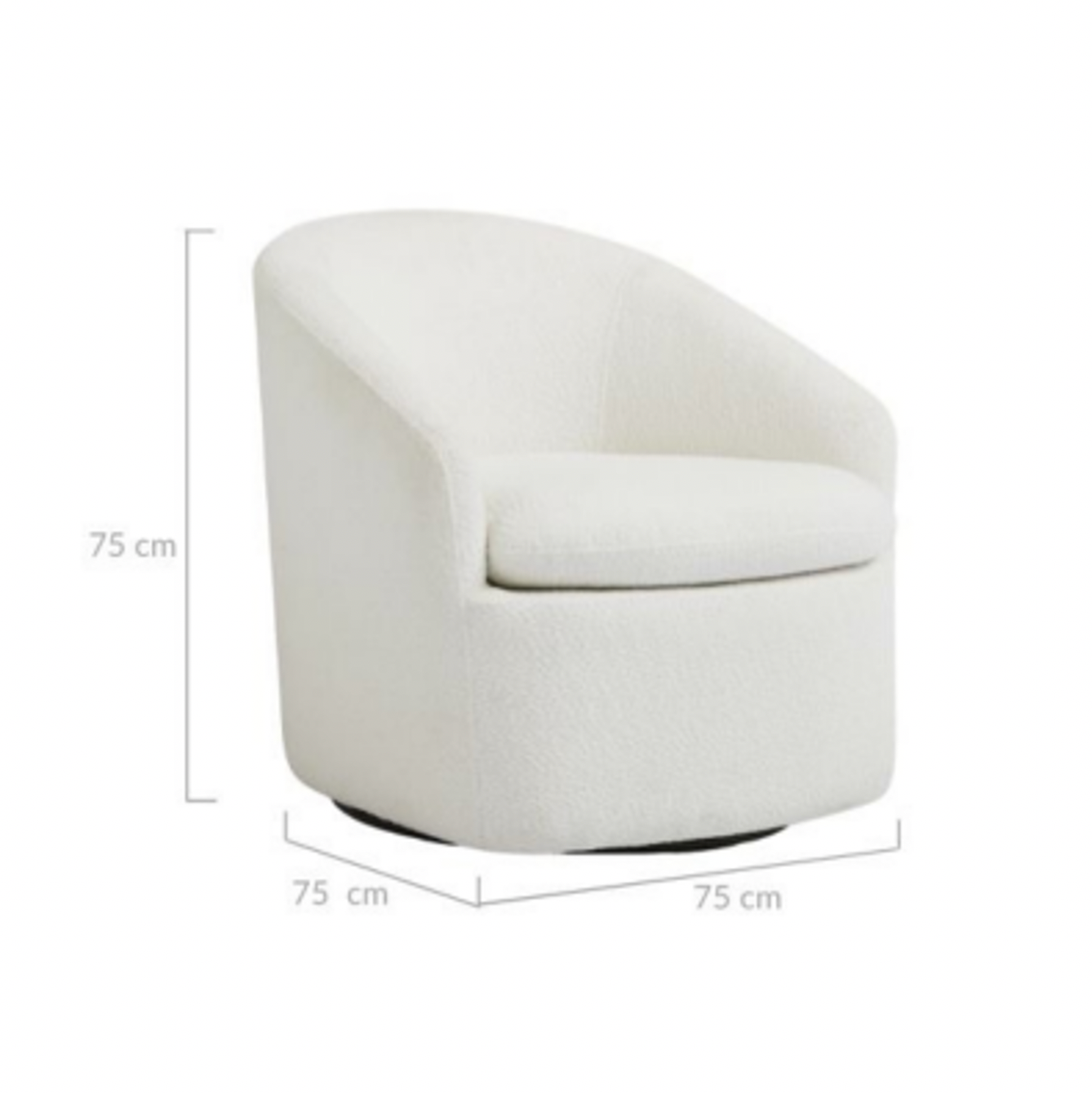 WHITE SWIVEL BOUCLE CHAIR