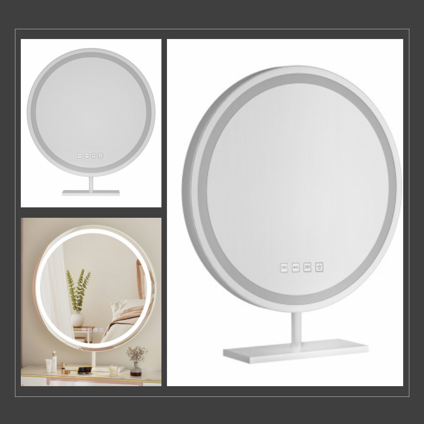 ROUND BLUETOOTH LED HOLLYWOOD MIRROR