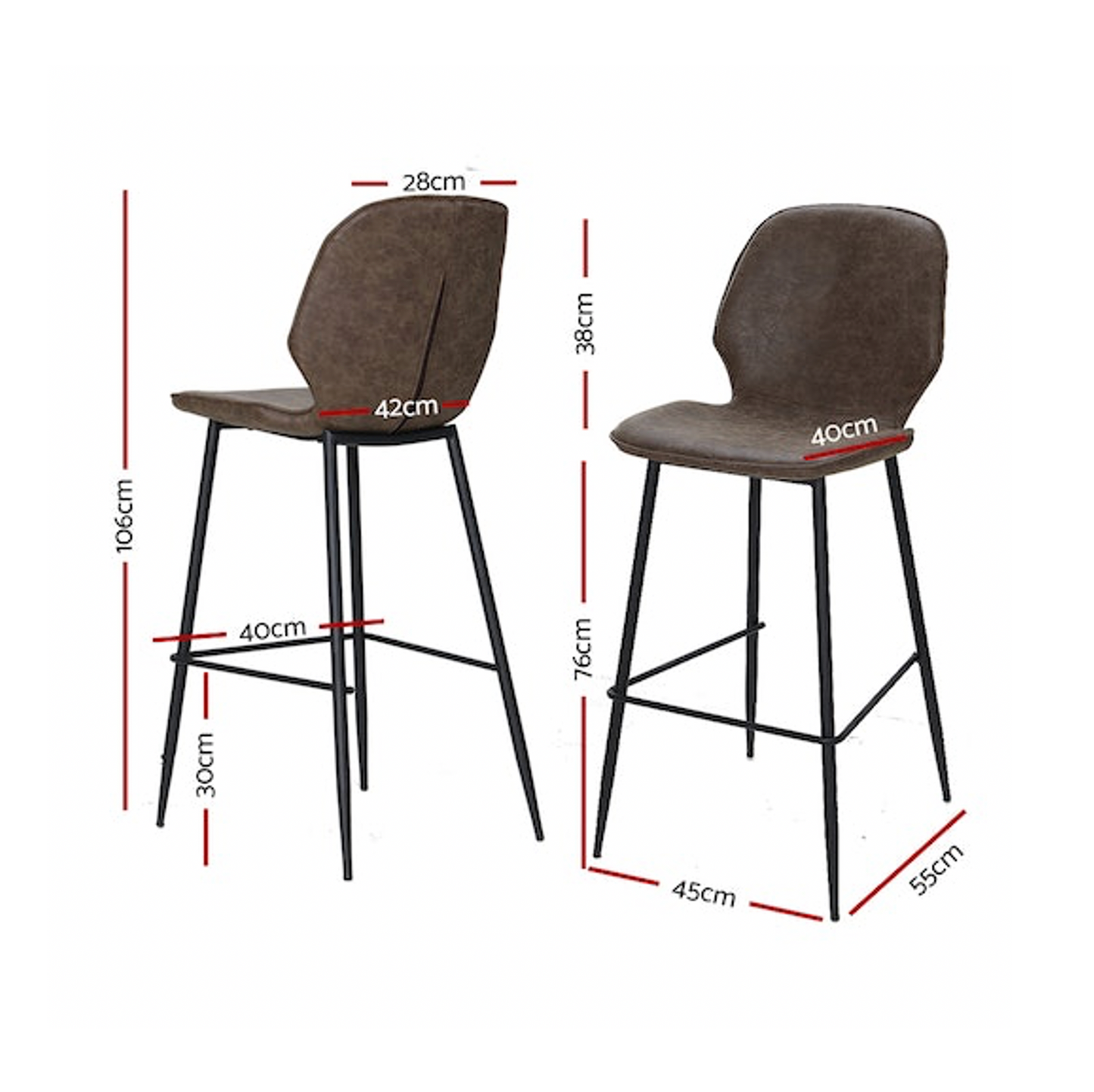 INDUSTRIAL BAR STOOLS - Set of 2