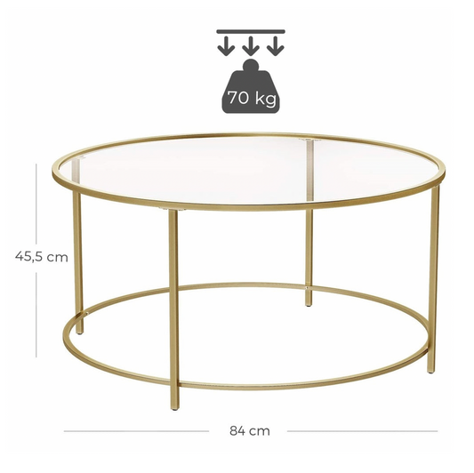 EMBLER GOLD GLASS COFFEE TABLE