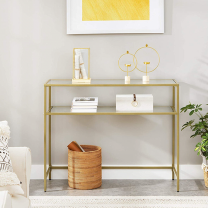 Embler 2 Tier Hallway Console Table - Gold