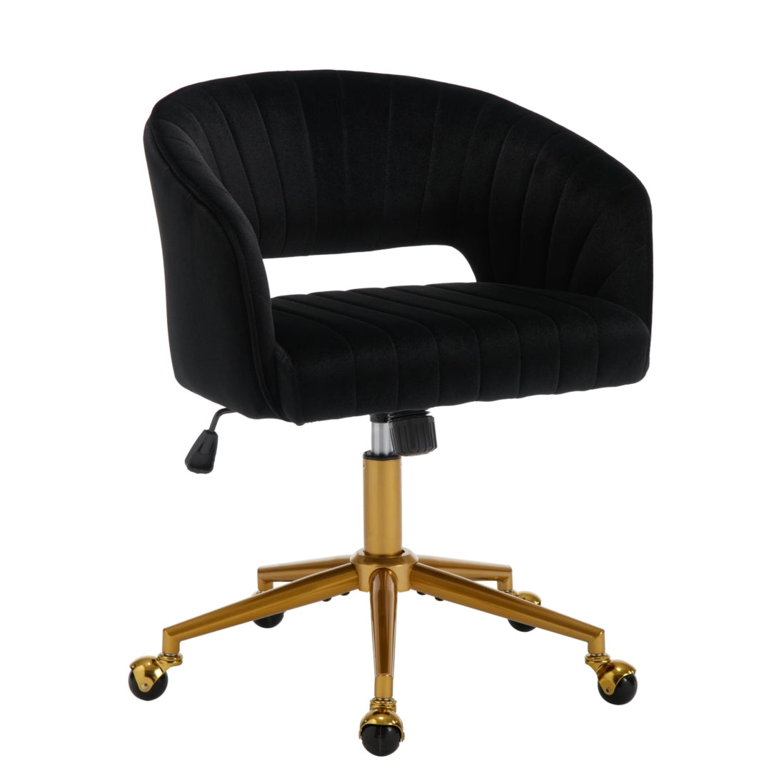 VERITY VELVET OFFICE CHAIR - BLACK