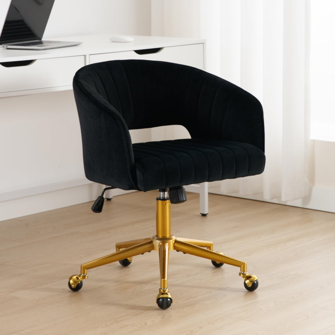 VERITY VELVET OFFICE CHAIR - BLACK