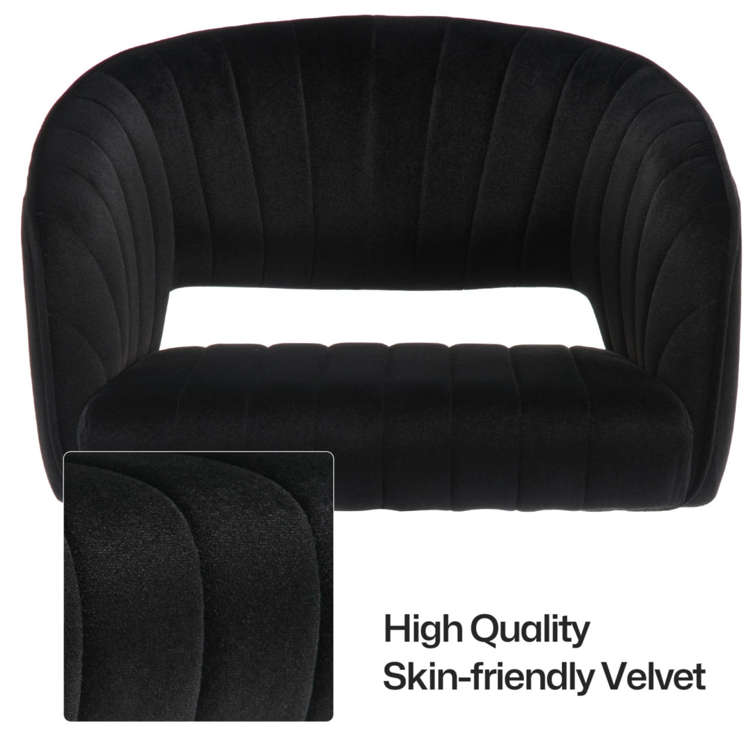 VERITY VELVET OFFICE CHAIR - BLACK