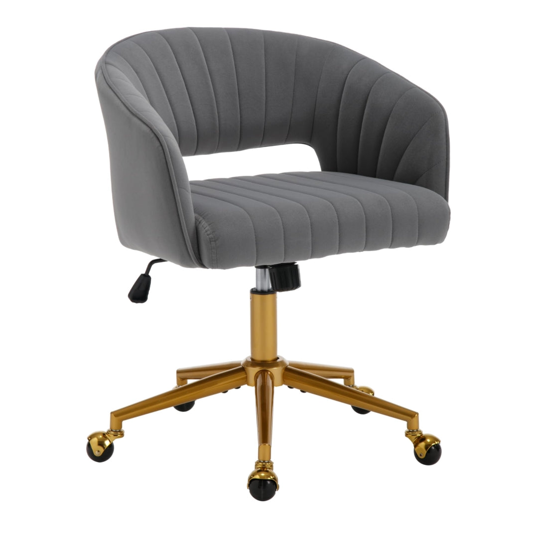 VERITY VELVET OFFICE CHAIR - GREY