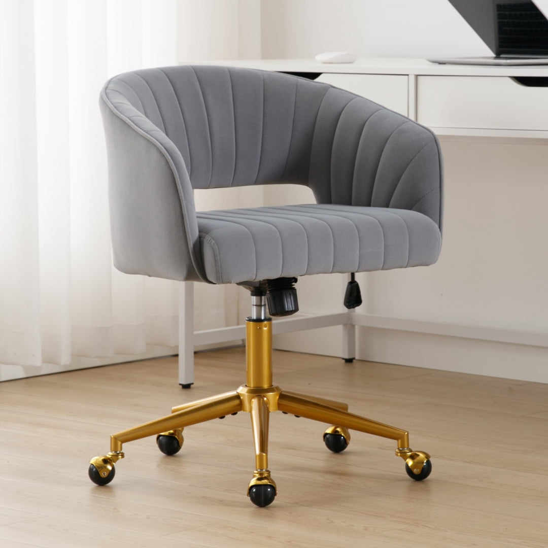 VERITY VELVET OFFICE CHAIR - GREY