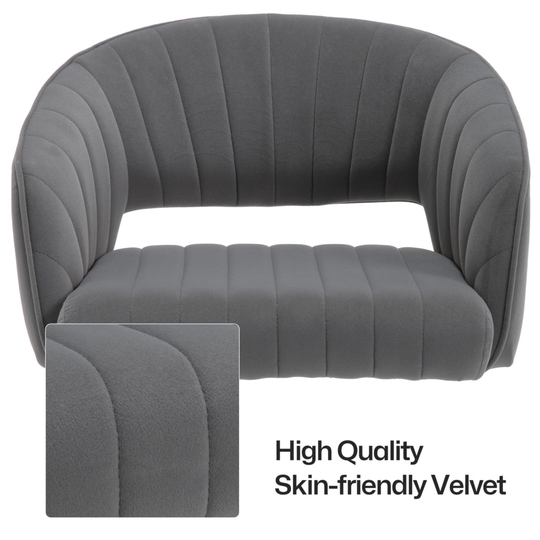 VERITY VELVET OFFICE CHAIR - GREY