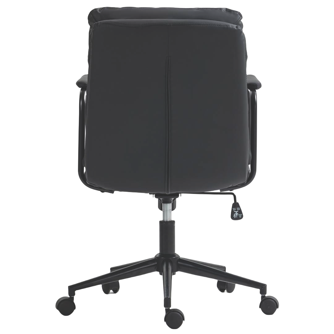 JENNA FAUX LEATHER CHAIR - BLACK