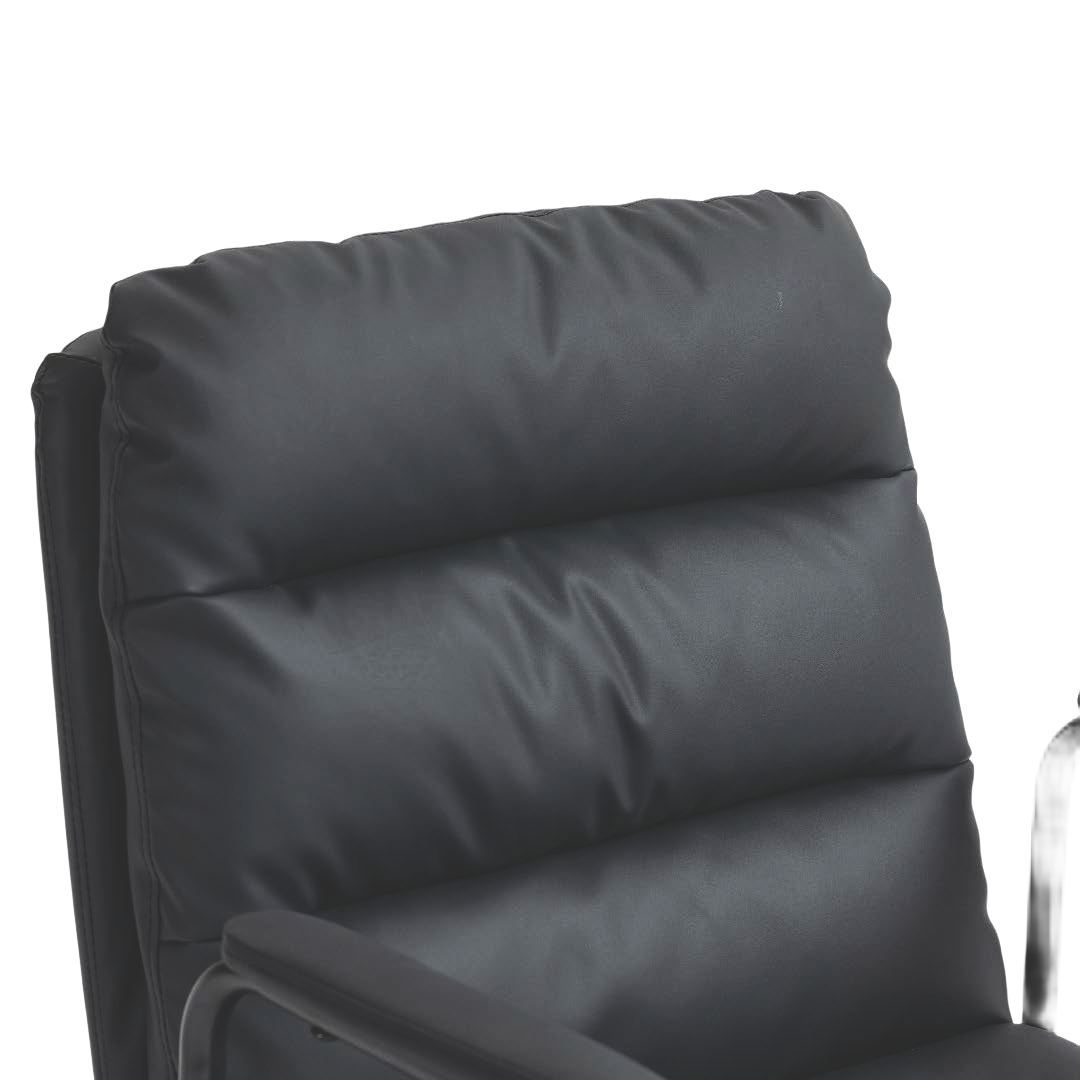 JENNA FAUX LEATHER CHAIR - BLACK