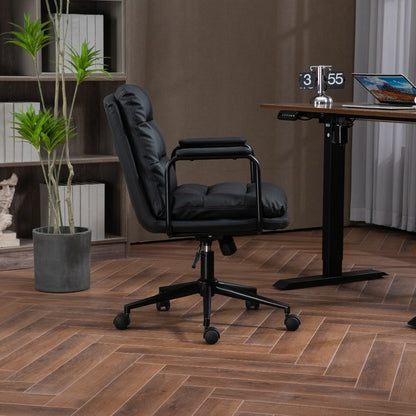 Jenna Faux Leather Office Chair - Black
