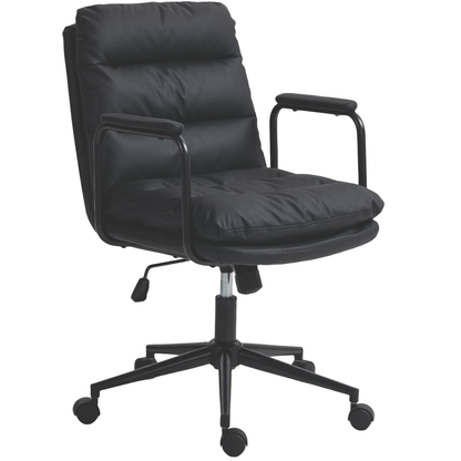 Jenna Faux Leather Office Chair - Black