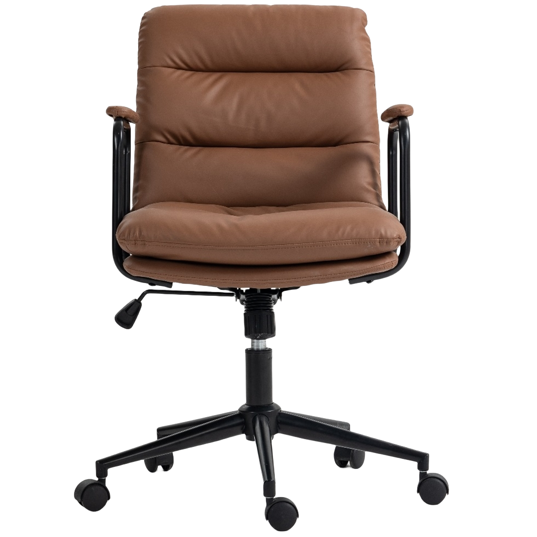 JENNA FAUX LEATHER OFFICE CHAIR - BROWN