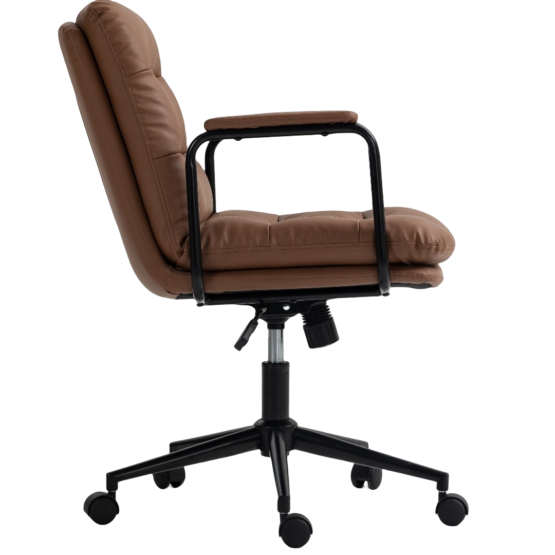 JENNA FAUX LEATHER OFFICE CHAIR - BROWN